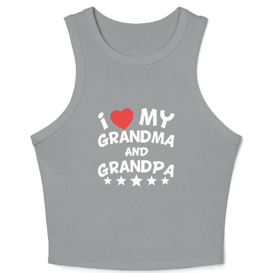 I Heart My Grandma And Grandpa Crop Tank Top