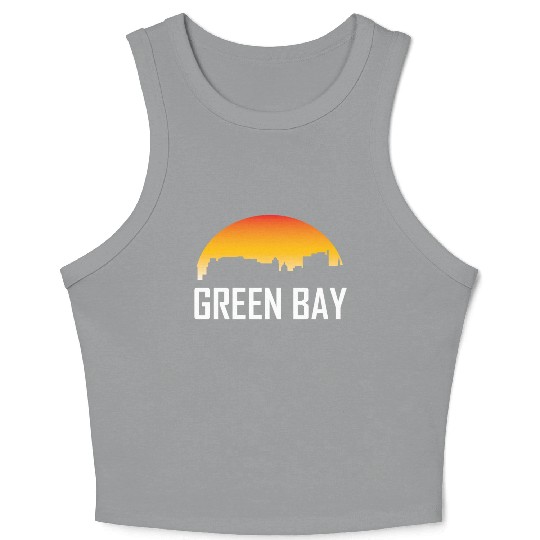 Green Bay Wisconsin Sunset Skyline Crop Tank Top