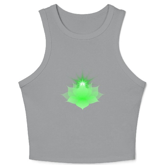 Green Chakra Lotus Crop Tank Top