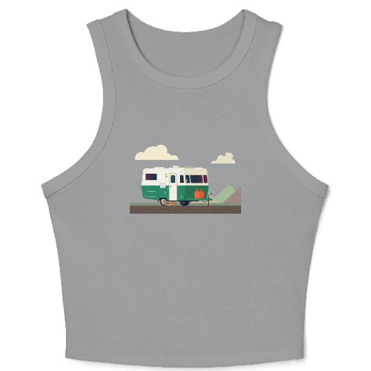 camper in the mountains Crop Tank Top