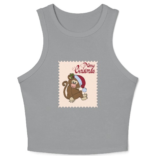 Christmas monkey Crop Tank Top