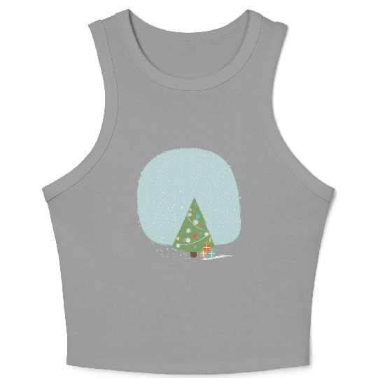 Snowflakes christmas tree Crop Tank Top