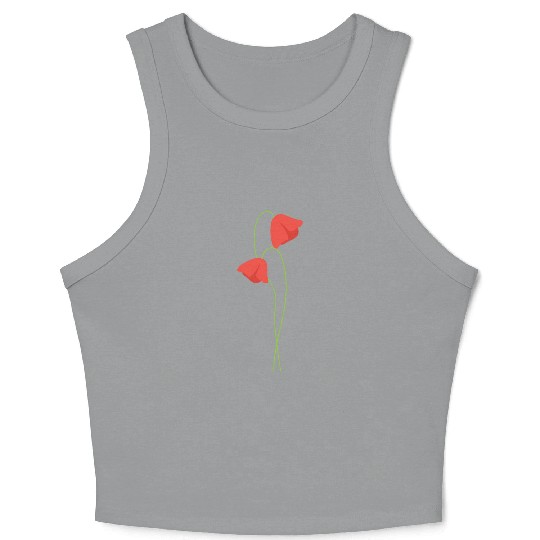 Poppy flower Crop Tank Top