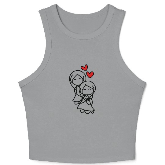 gay couple Crop Tank Top