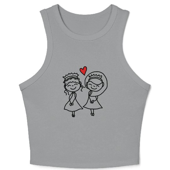 gay couple Crop Tank Top