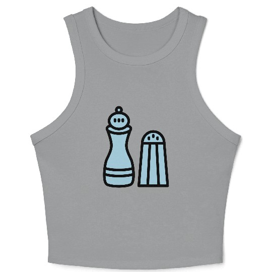 pepper grinder salt shaker Crop Tank Top