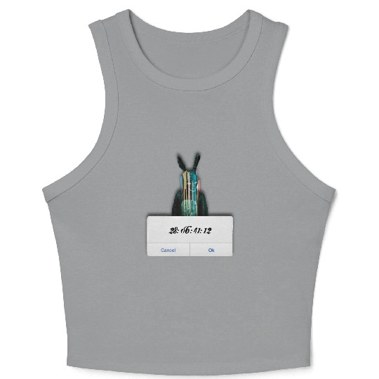 DONNIE DARKO COUNT DOWN TIME ALERT WITH BUNNY MAN Crop Tank Top