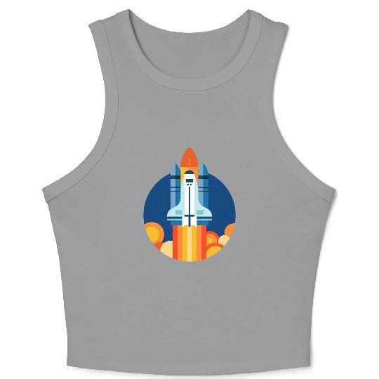 space shuttle launch Crop Tank Top
