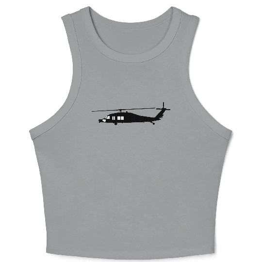 helicopter Sikirsky UH 60 Black Hawk Crop Tank Top