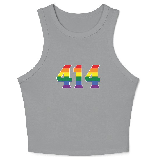 Gay Pride 414 Milwaukee Area Code Crop Tank Top