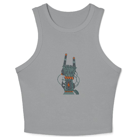 hard rock horns robot Crop Tank Top