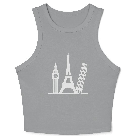 Europe / London,Paris,Pisa Crop Tank Top