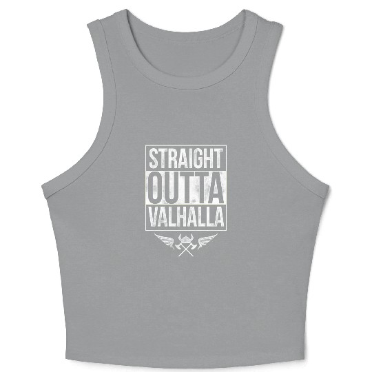Straight Outtta Valhalla Vikings Crop Tank Top