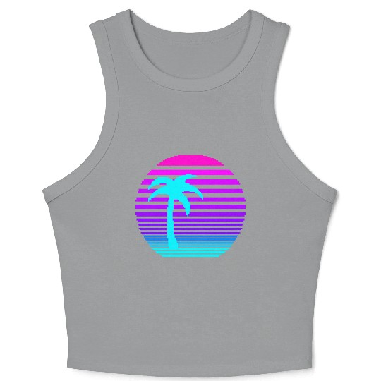 Aesthetic Sun & Palm Crop Tank Top