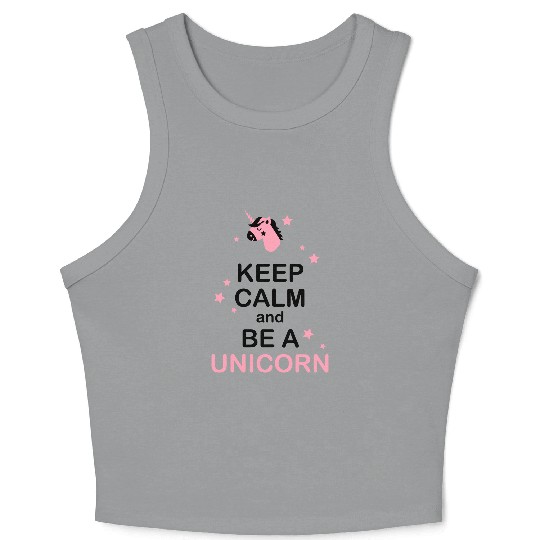 keep calm unicorn Crop Tank Top