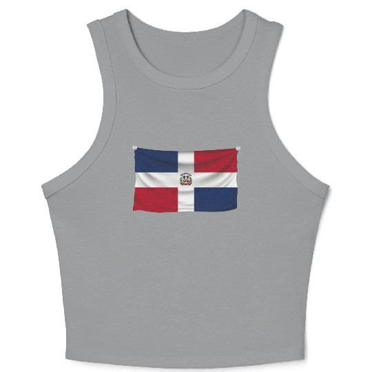 flag dominican republic Crop Tank Top