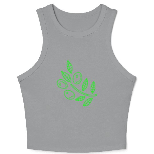 Olive branch Crop Tank Top