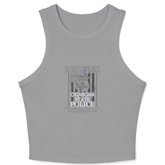 Oklahoma Highway Patrol Saint Michael Police Prayer Crop Tank Top