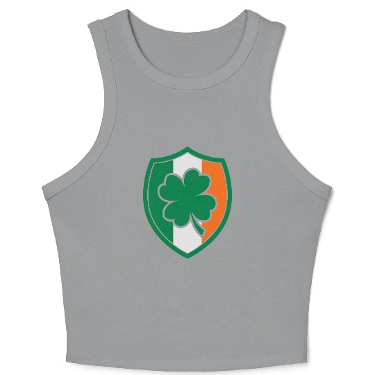 Ireland Flag - Irish - Ire -St Patricks day-Clover Crop Tank Top