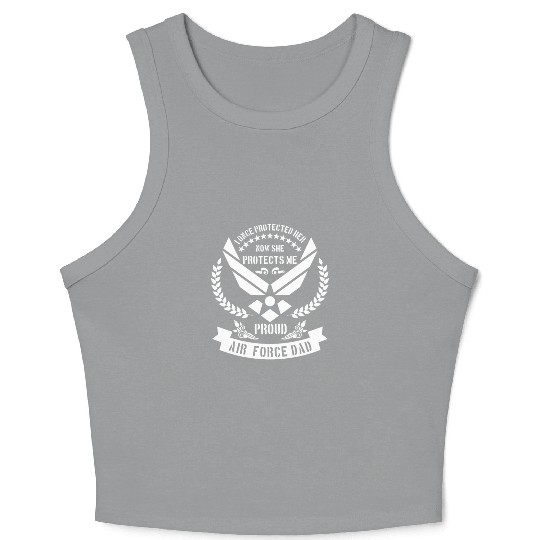 Proud Air Force Dad - USA military Crop Tank Top