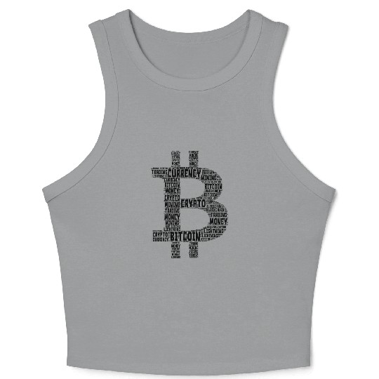 Bitcoin Word Art Crop Tank Top