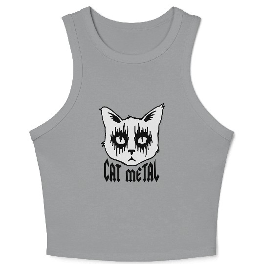 cat metal Crop Tank Top