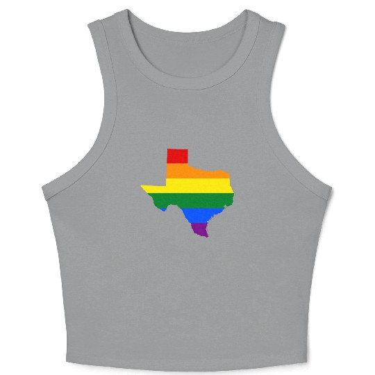 Texas Gay Pride Rainbow Flag LGBT Crop Tank Top