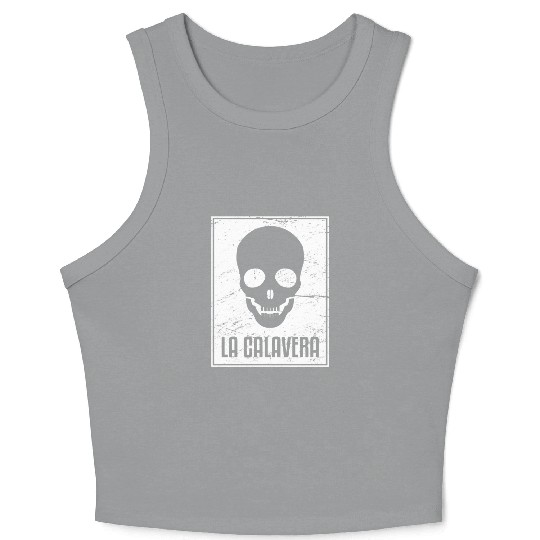 La Calavera | Loteria Mexican Tarot Card Crop Tank Top