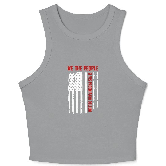 We The People Si Vis Pacem Para Bellum Crop Tank Top
