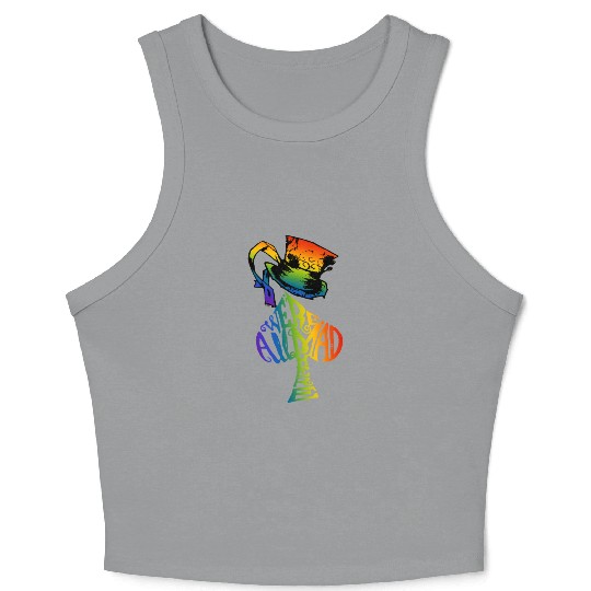 Alice in Wonderland | Were All Mad Here | Mad Hatter | LGBT Rainbow Crop Tank Top