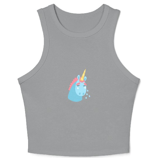Sad Unicorn Crop Tank Top