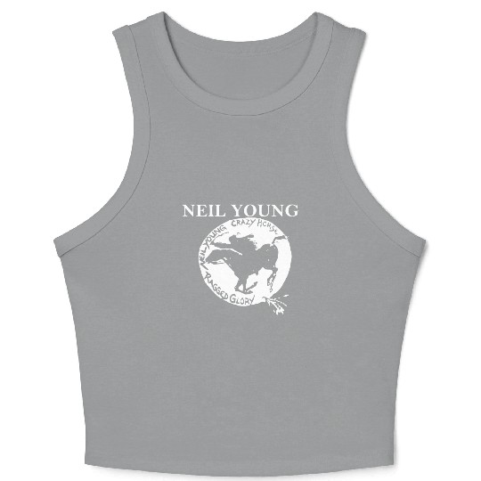 Neil Young Crazy Horse Unisex Retro Rock Horse Crop Tank Top