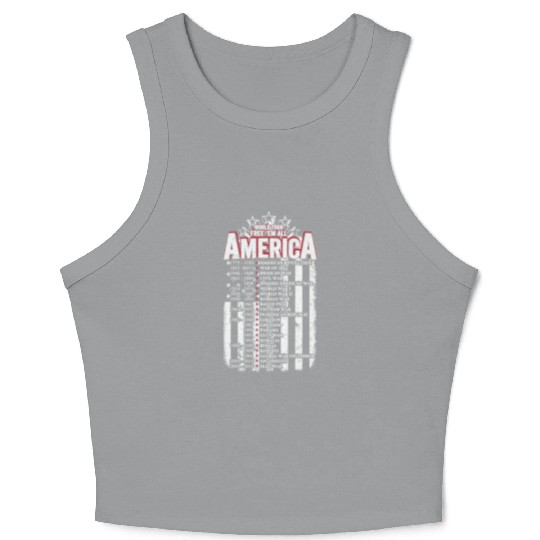 Veteran - World tour free em all America Crop Tank Top