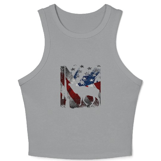 Deer Hunter Patriotic American Crop Tank Top Gift