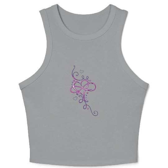 Tribal infinity heart. Pink. Crop Tank Top
