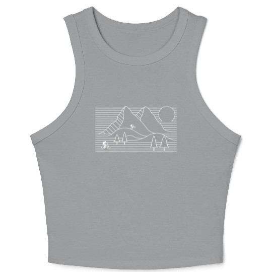 mountain biking mountain bike cycling nature Crop Tank Top