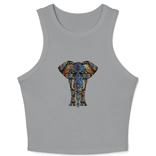 Mandala Elephant Crop Tank Top