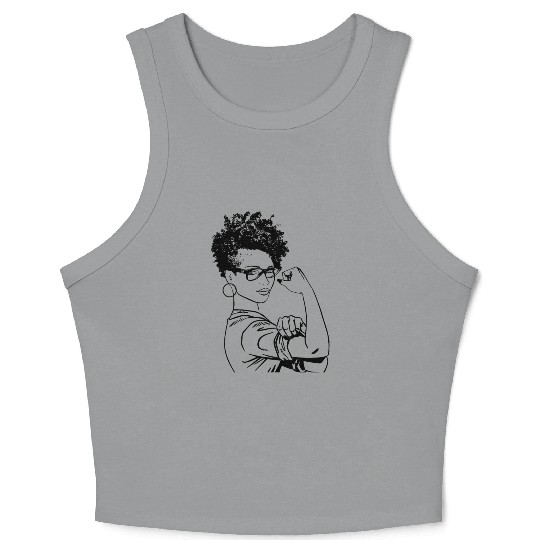Black Strong Woman African American We Can Do It Crop Tank Top