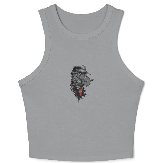 Gangster Monkey, Mafia Monkey, Monkey Business Crop Tank Top