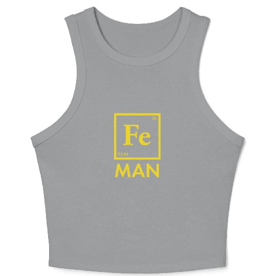 funny iron man science chemistry fe Crop Tank Top