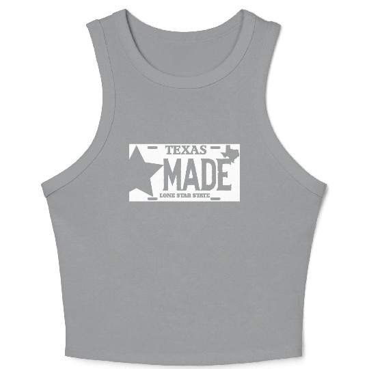 Texas - texas made lone star license plate Crop Tank Top