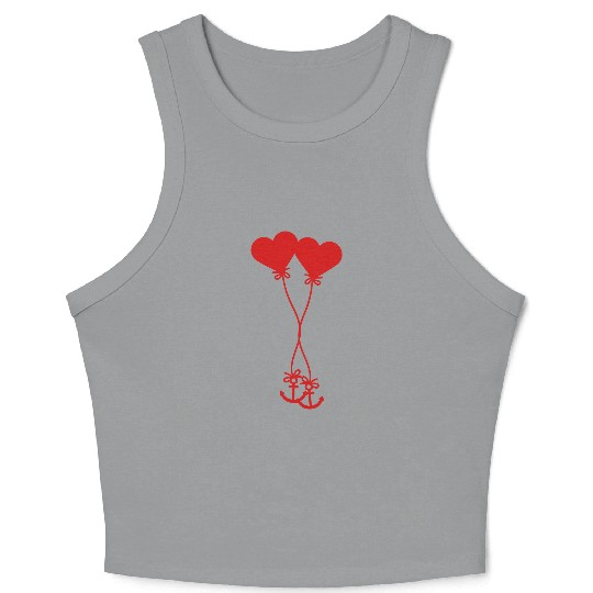 2 pair of couples in love anchor heart balloon fly Crop Tank Top