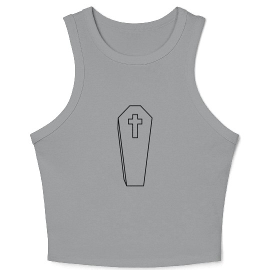 coffin burial cross grave cemetery dead gravestone Crop Tank Top