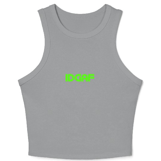 IDGAF (LIME GREEN PRINT) Crop Tank Top