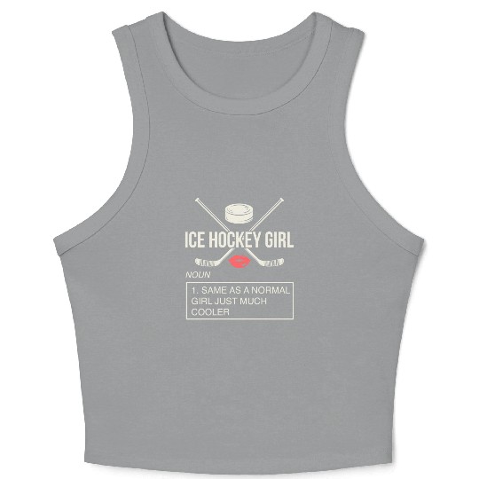 ICE HOCKEY: Ice Hockey Girl Crop Tank Top