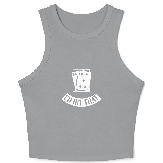 Funny Cards Black Jack Blackjack Gamble Casino Las Crop Tank Top