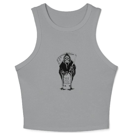 Grim Reaper See You Soon tattoo Crop Tank Top