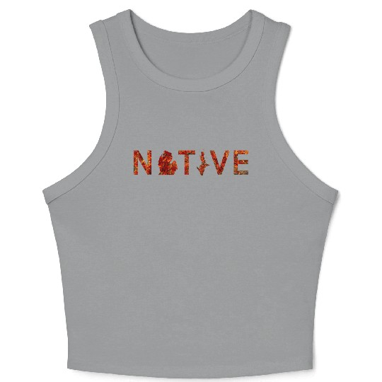 Native Michigan Red Autumn Foliage Crop Tank Top