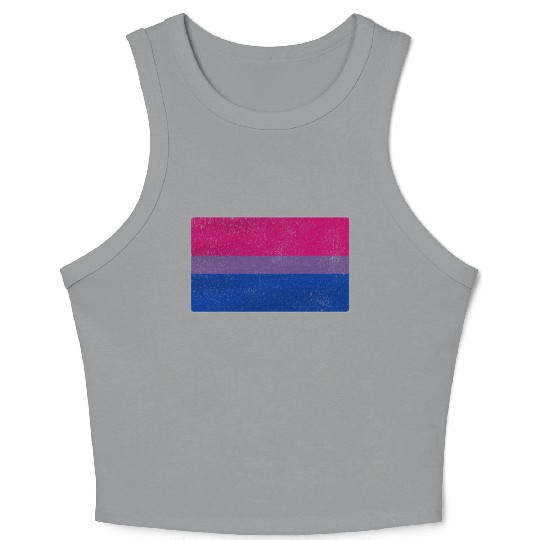 Distressed Bisexual Pride Flag Crop Tank Top