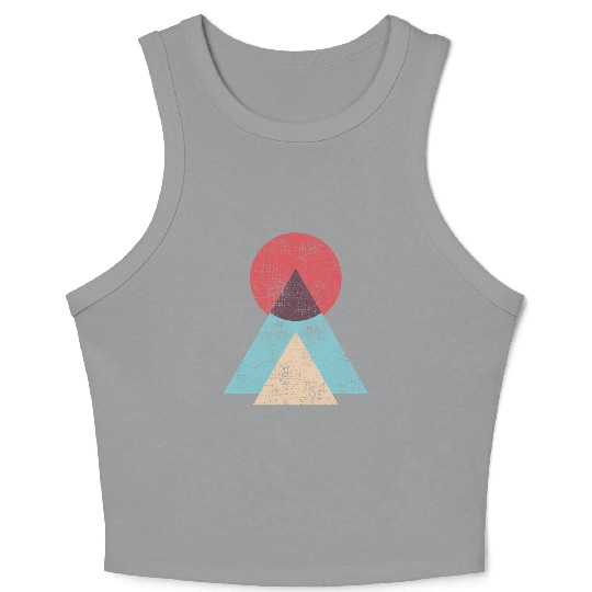 Mountains Sun Nature Abstract Crop Tank Top